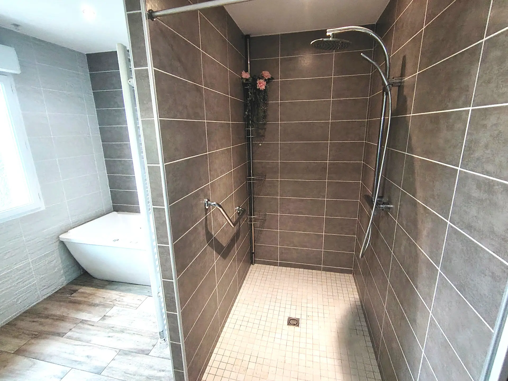 salle de bains avec douche